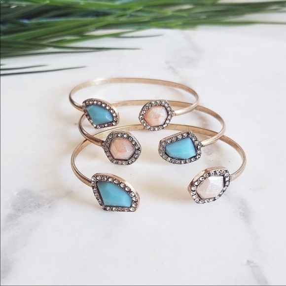 1 left! Stone & crystal boho cuff bracelet - Picture 4 of 4